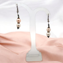 Multi Pearl 7.5mm Round Plain Dangle Gemstone Earrings