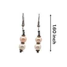 Multi Pearl 7.5mm Round Plain Dangle Gemstone Earrings