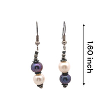 Multi Pearl 7.5mm Round Plain Dangle Gemstone Earrings