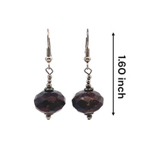 Bloodstone 14x9mm Rondelle Facet Dangle Gemstone Earrings