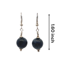 Deep Blue Sodalite 12mm Ball Plain Dangle Gemstone Earrings