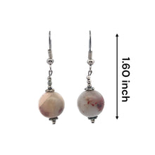 Brown Jasper 12mm Ball Plain Dangle Gemstone Earrings