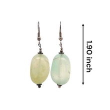 Green Chalcedony 24x18x15mm Tumble Plain Dangle Gemstone Earrings