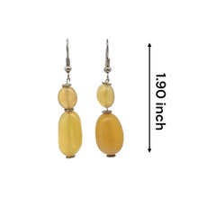 Yellow Chalcedony 18x13x11mm,9x8x7mm Tumble Plain Dangle Gemstone Earrings