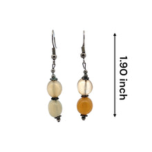 Yellow Chalcedony 10mm Tumble Plain Dangle Gemstone Earrings