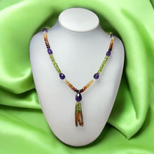 Natural Amethyst with Multi Semi Precious Tassels Gemstone Necklace