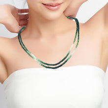 Natural Shaded Emerald Rondelle Facet Cut Beads Precious Necklace