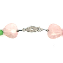 Natural Rose Quartz Jade with Glass Facet Ball Handmade Necklace