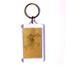 Gold 24K Foil  Hanuman Laser Engraved Keychain Warrior Deity for Strength & Protection Gift