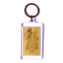 Shrinathji Laser Engraved Premium Keychain 24K Gold Foil Devotional Gift for Spiritual Strength Gift