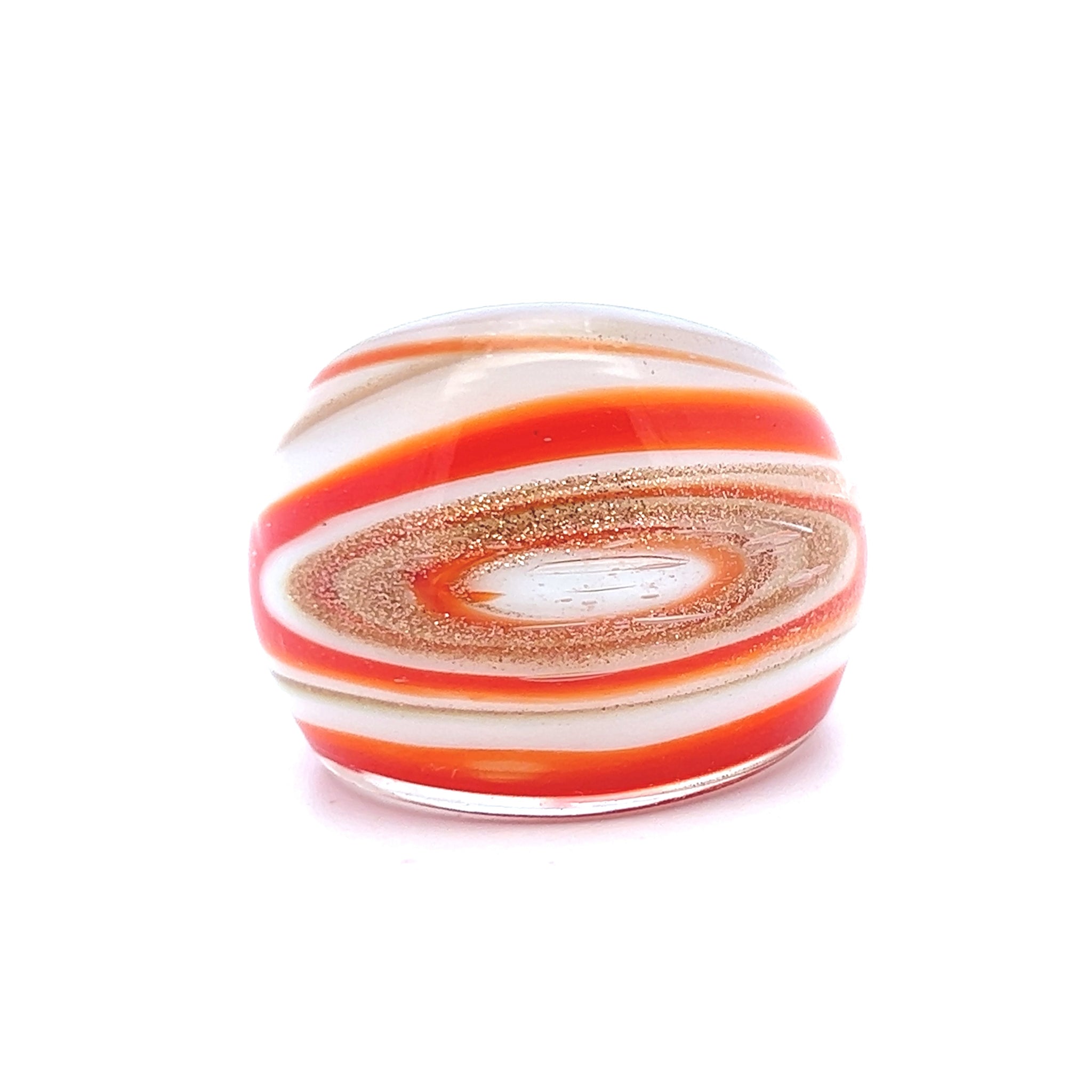 Handmade Glass Acrylic Ring Sunlit Orange Radiance Infinity Band