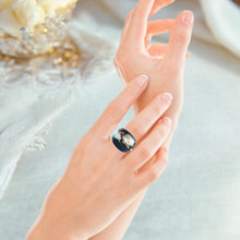 Handmade Glass Acrylic Ring Monochrome Opulence Infinity Band