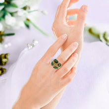 Handmade Glass Acrylic Ring Meadow Golden Blossom Infinity Band