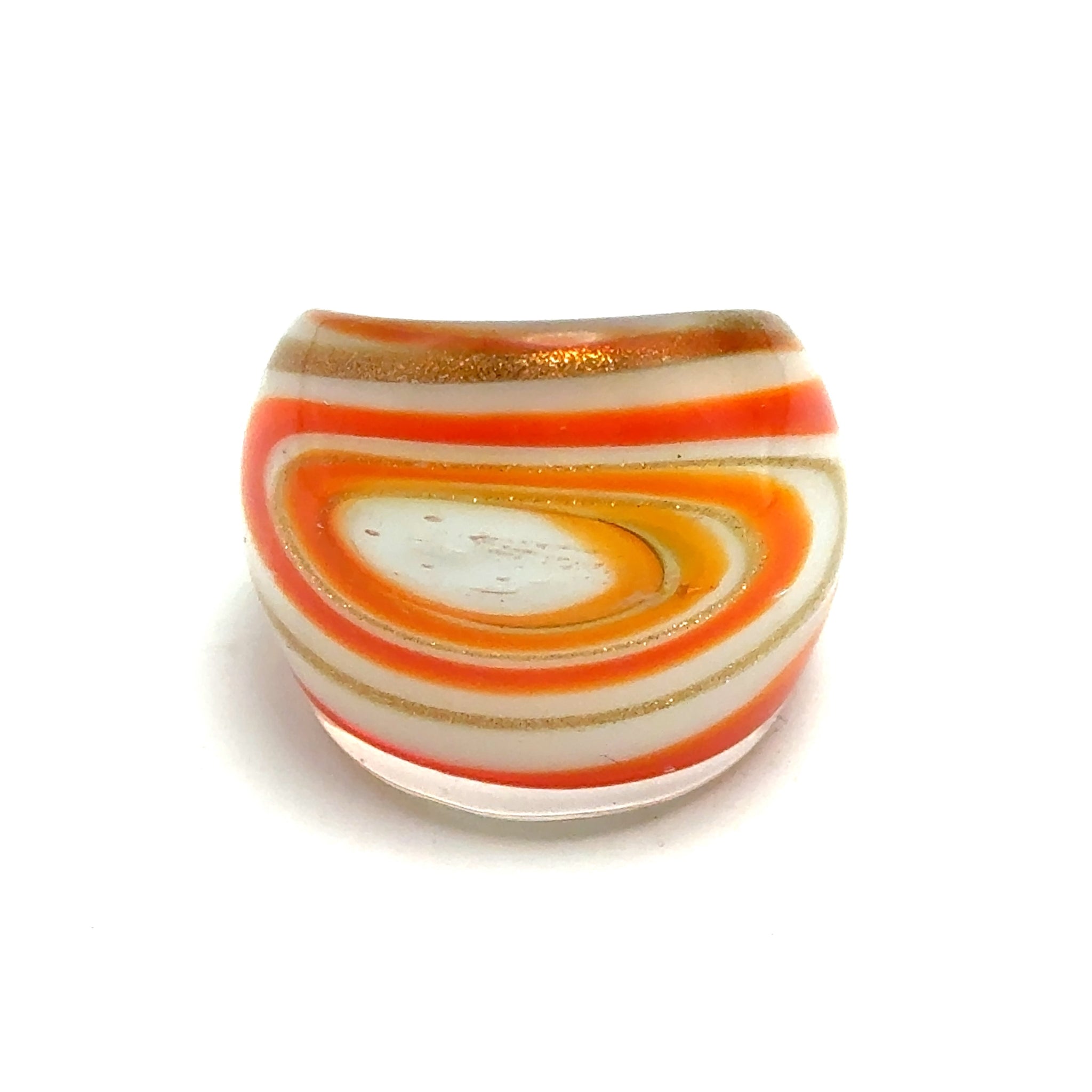 Handmade Glass Acrylic Ring Orange Palette of the Artisan Infinity Band