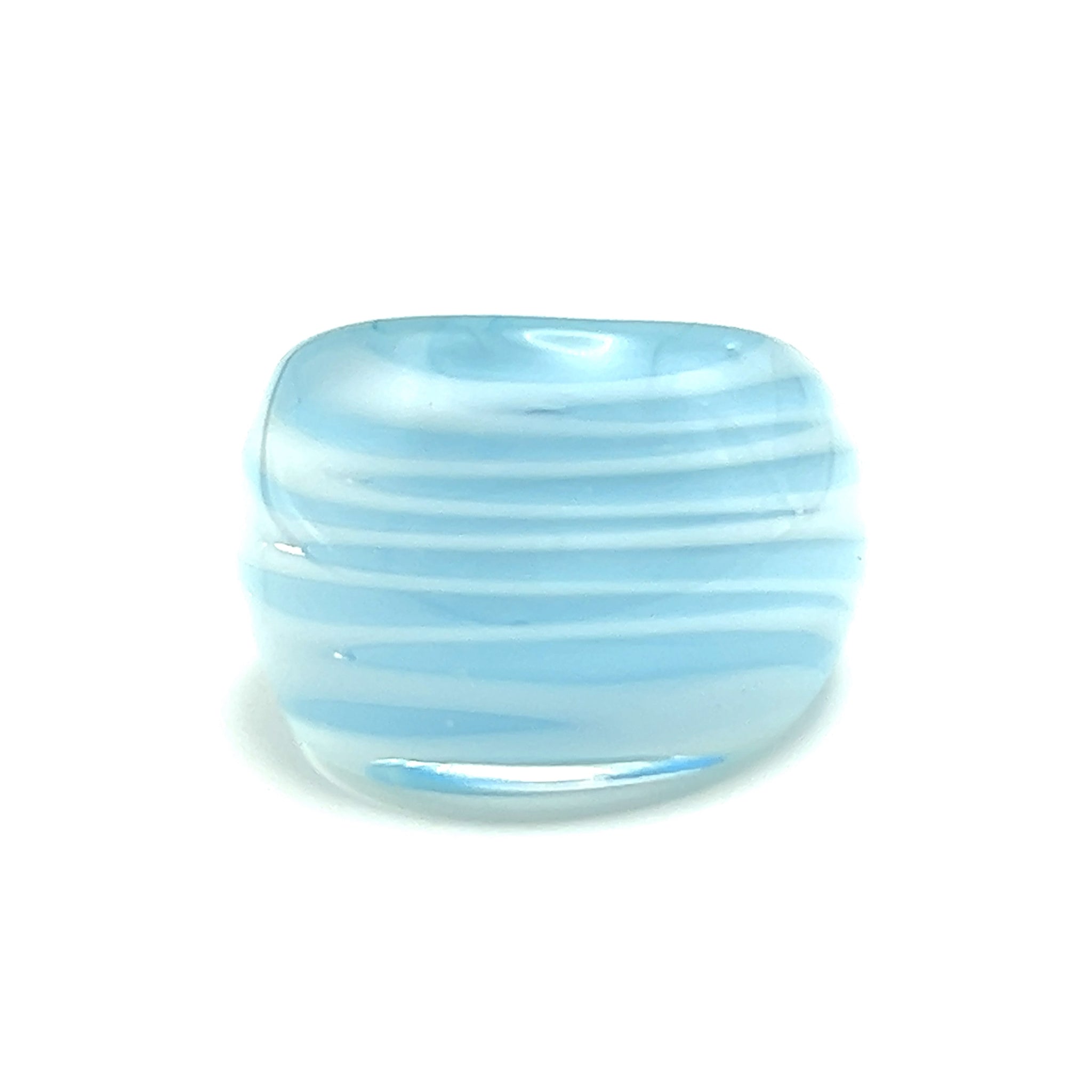 Handmade Glass Acrylic Ring Elegance Breeze Ocean Infinity Band