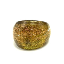 Handmade Glass Acrylic Ring Gilded Aura Luminescence Infinity Band