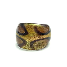 Handmade Glass Acrylic Ring Autumn's Gleaming Elegance Infinity Band