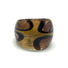 Handmade Glass Acrylic Ring Gleaming Elegance of Autumn Infinity Band