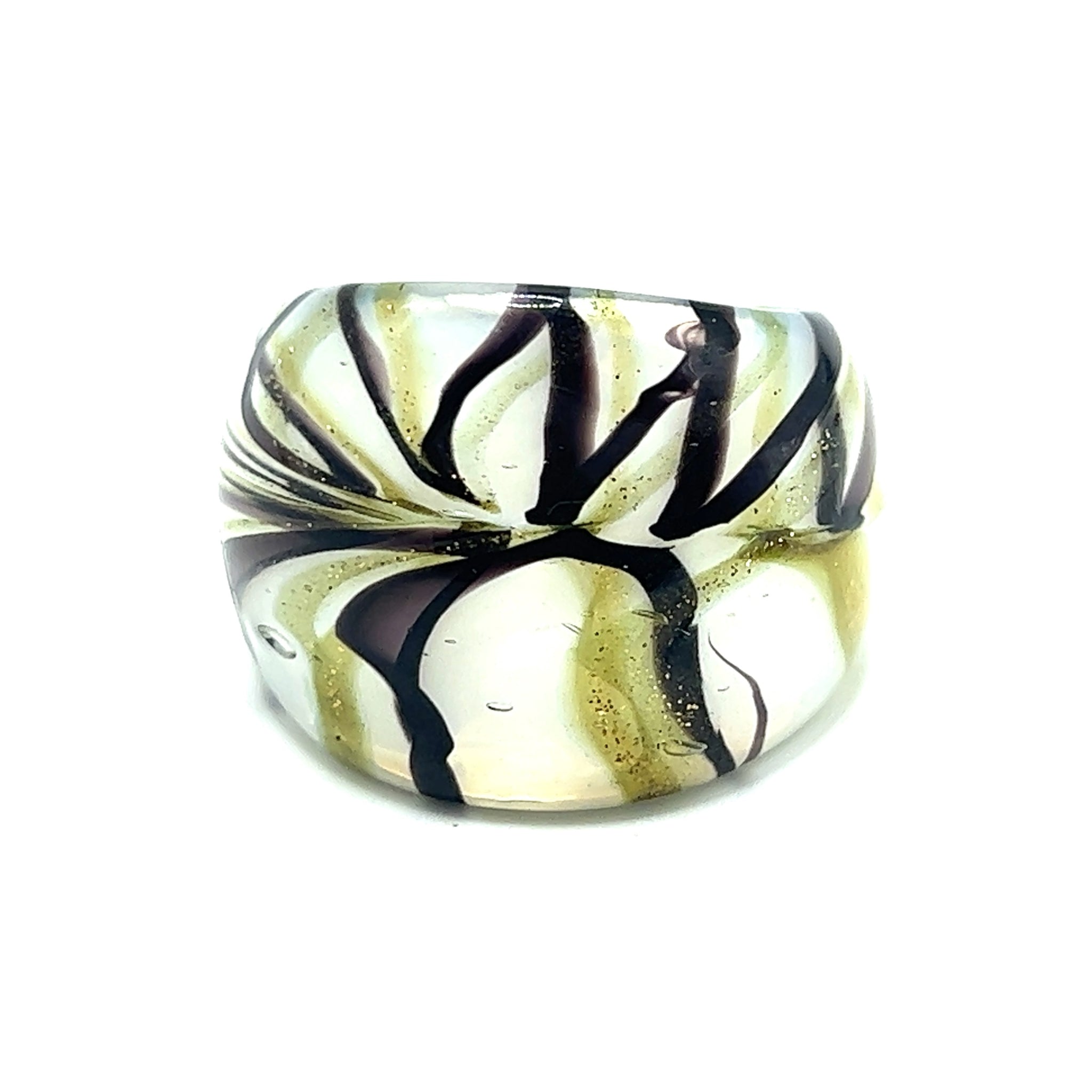 Handmade Glass Acrylic Ring Harmony of Winter Christmas Infinity Band