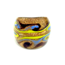 Handmade Glass Acrylic Ring Arabesque's Golden Chromatic Infinity Band