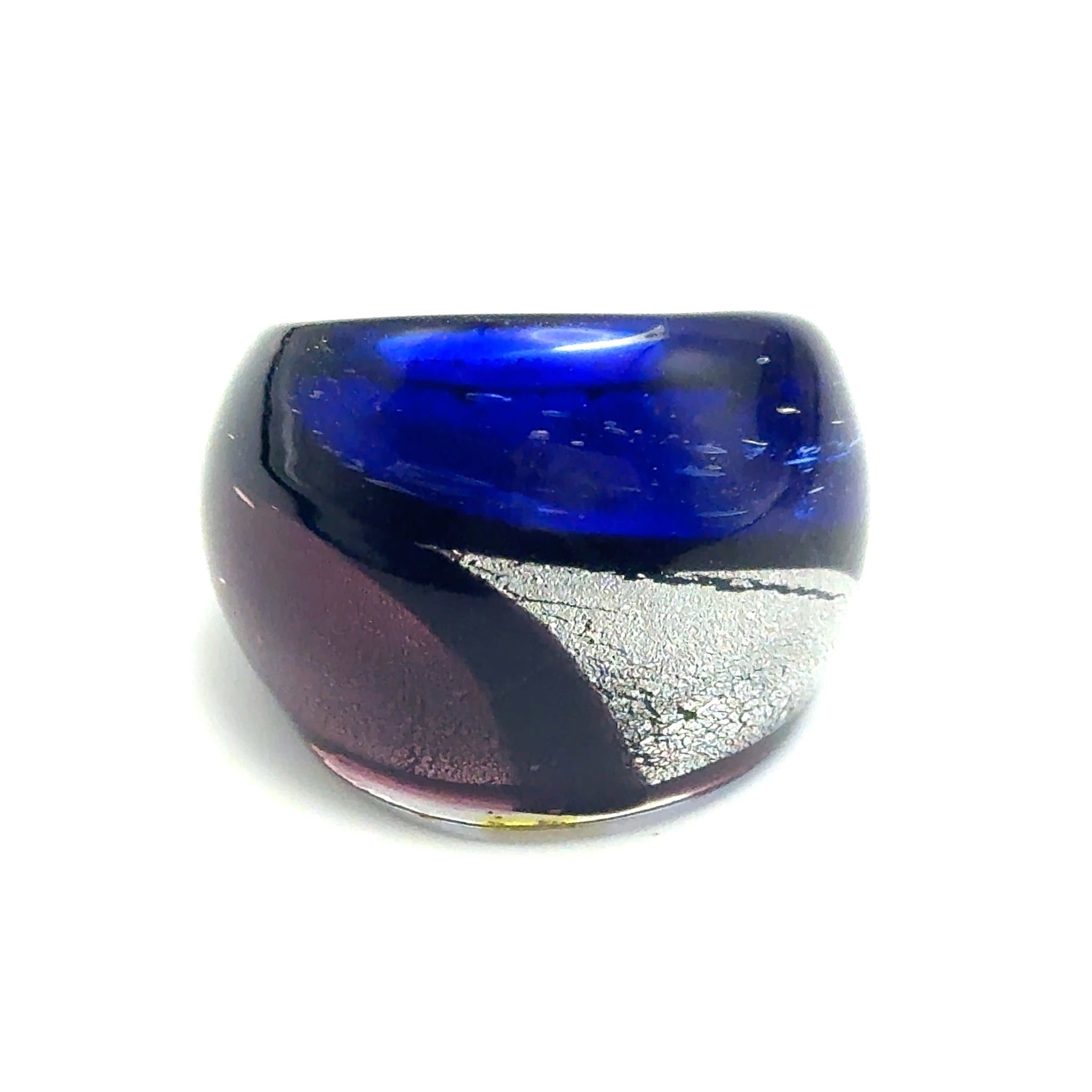 Handmade Glass Acrylic Ring Coastal Twilight Elegance Infinity Band