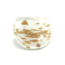 Handmade Glass Acrylic Ring Gilded Delightful Snowfall Infinity Band