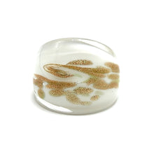 Handmade Glass Acrylic Ring Delightful Gilded Snowfall Infinity Band