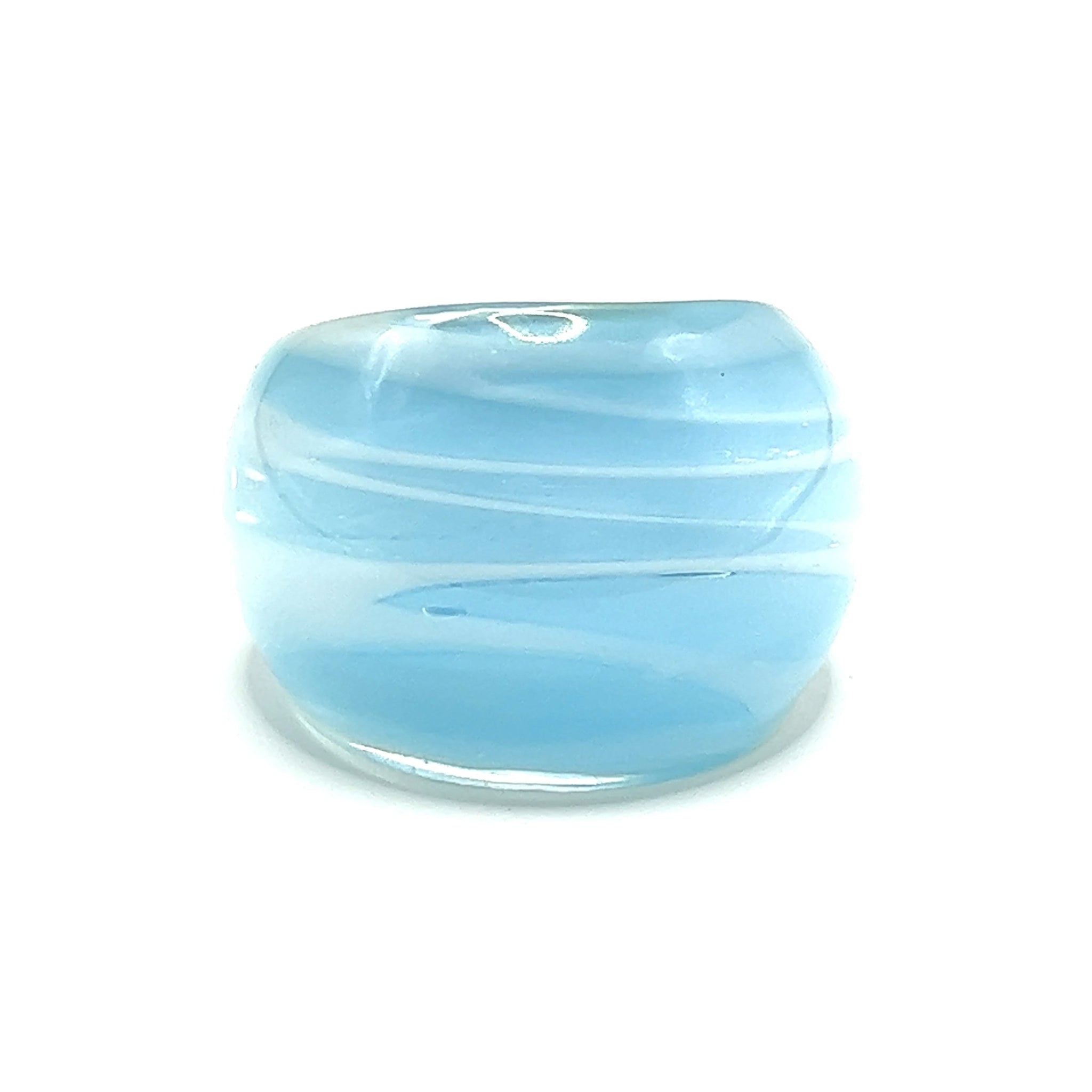 Handmade Glass Acrylic Ring Breeze Elegance of Ocean Infinity Band