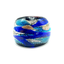 Handmade Glass Acrylic Ring Celestial Aqua's Fusion Infinity Band