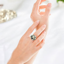 Handmade Glass Acrylic Ring Winter Harmony's Christmas Infinity Band