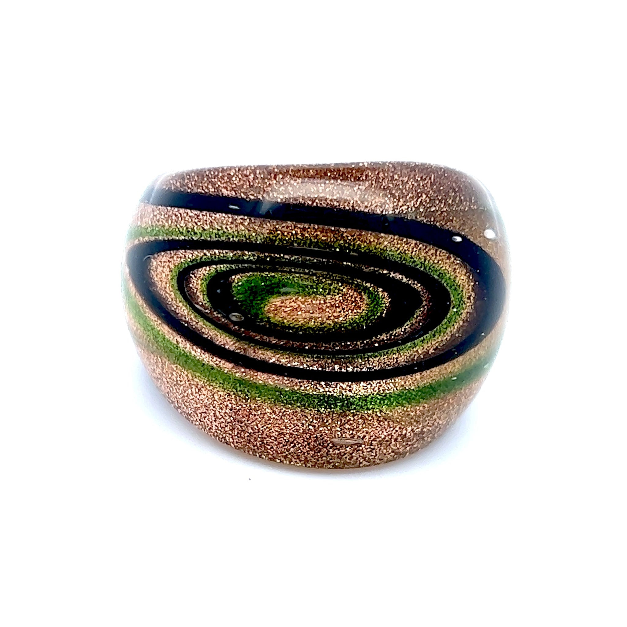 Handmade Glass Acrylic Ring Gilded Nature Galaxy Infinity Band