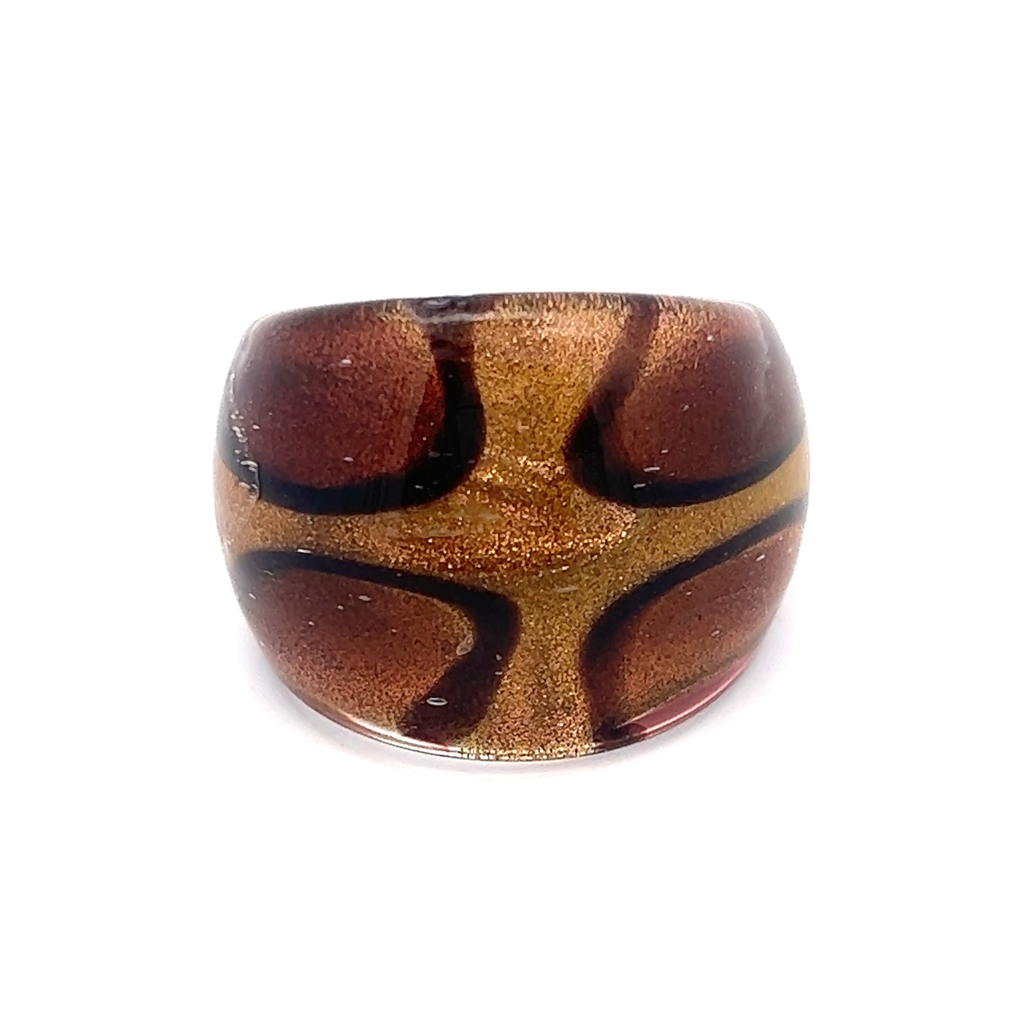 Handmade Glass Acrylic Ring Elegance Gleaming of Autumn Infinity Band