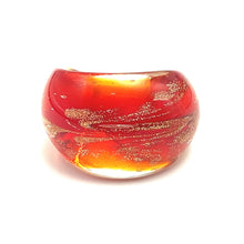 Handmade Glass Acrylic Ring Glitter Embellishing Ember Infinity Band