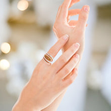 Handmade Glass Acrylic Ring Orange Radiance Sunlit Infinity Band