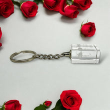 3D Crystal Rose Keychain Engraved Laser Keyring