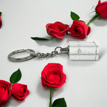 3D Crystal Rose Floral Keychain Laser Engraved