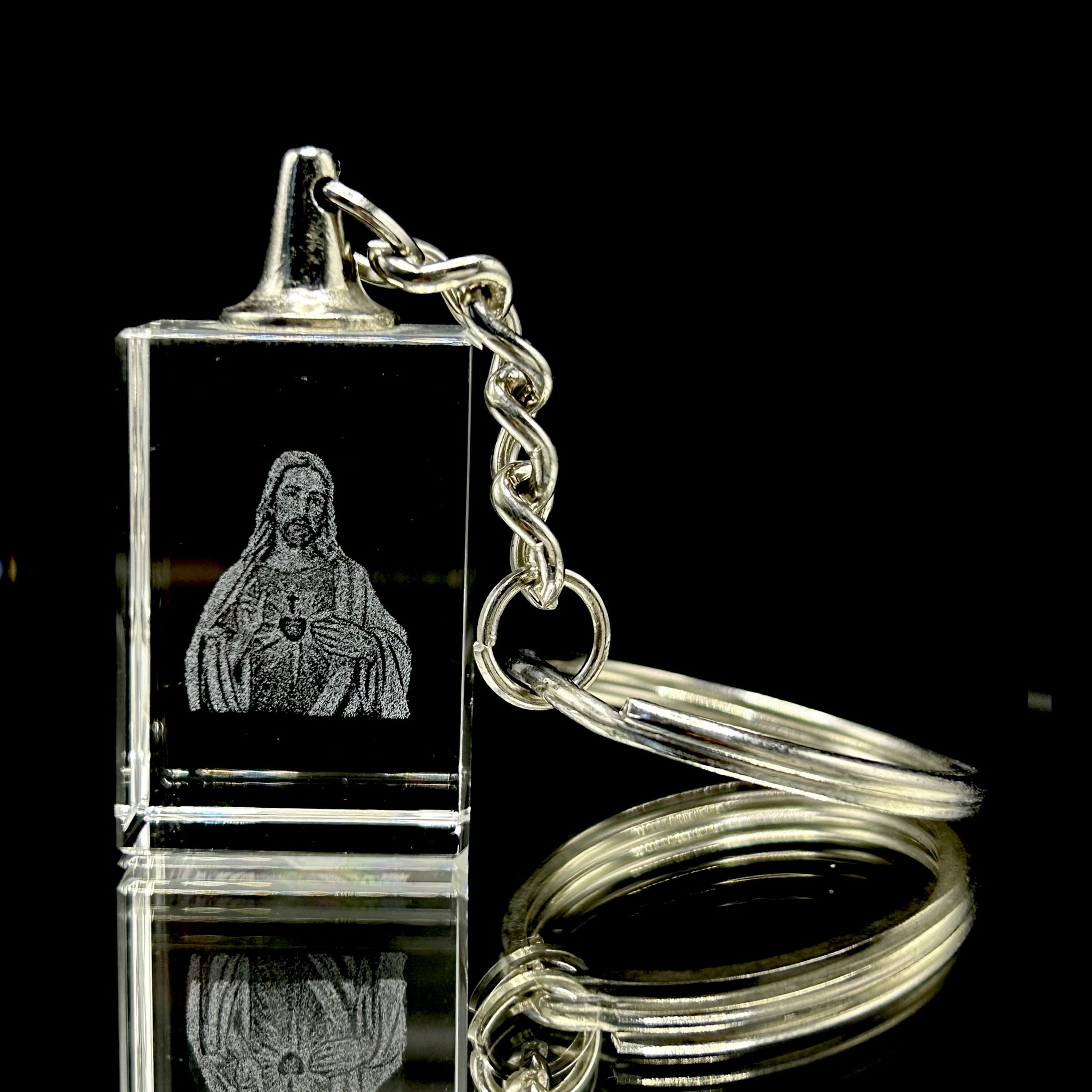 3D Crystal Jesus Christ Sacred Keychain Laser Engraved