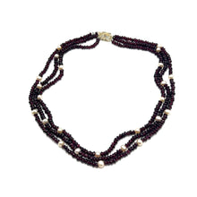 Natural Garnet Tyre Pearl Button Gemstone Necklace