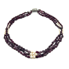 Natural Handmade Necklace Layered Pear Garnet Pearls Gemstone Beads Jewellery