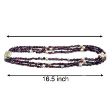 Natural Garnet Fancy 6mm & Pearl Multi Layered Gemstone Necklace