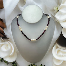 Natural Handmade Necklace 16 to 18inch Garnet Pearls Gemstone Beads Jewellery