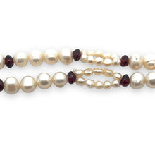 Natural Garnet & Pearl Rondelle Gemstone Crafted Necklace