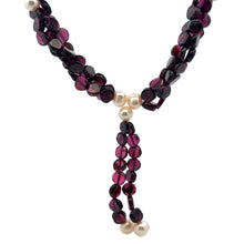 Natural Garnet Button 6mm & Pearl Plain Gemstone Necklace