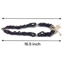 Natural Garnet Mani & Pearl Plain Twisted Gemstone Necklace