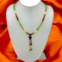 Citrine Natural, Iolite, Peridot, Spessartite, Pink Tourmaline, and Amethyst Necklace