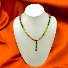 Tsavorite Natural, Peridot, Black Tourmaline, and Spessartite Necklace