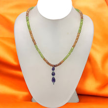 Amethyst Natural, Spessartite, Citrine, Aqua, and Peridot Necklace