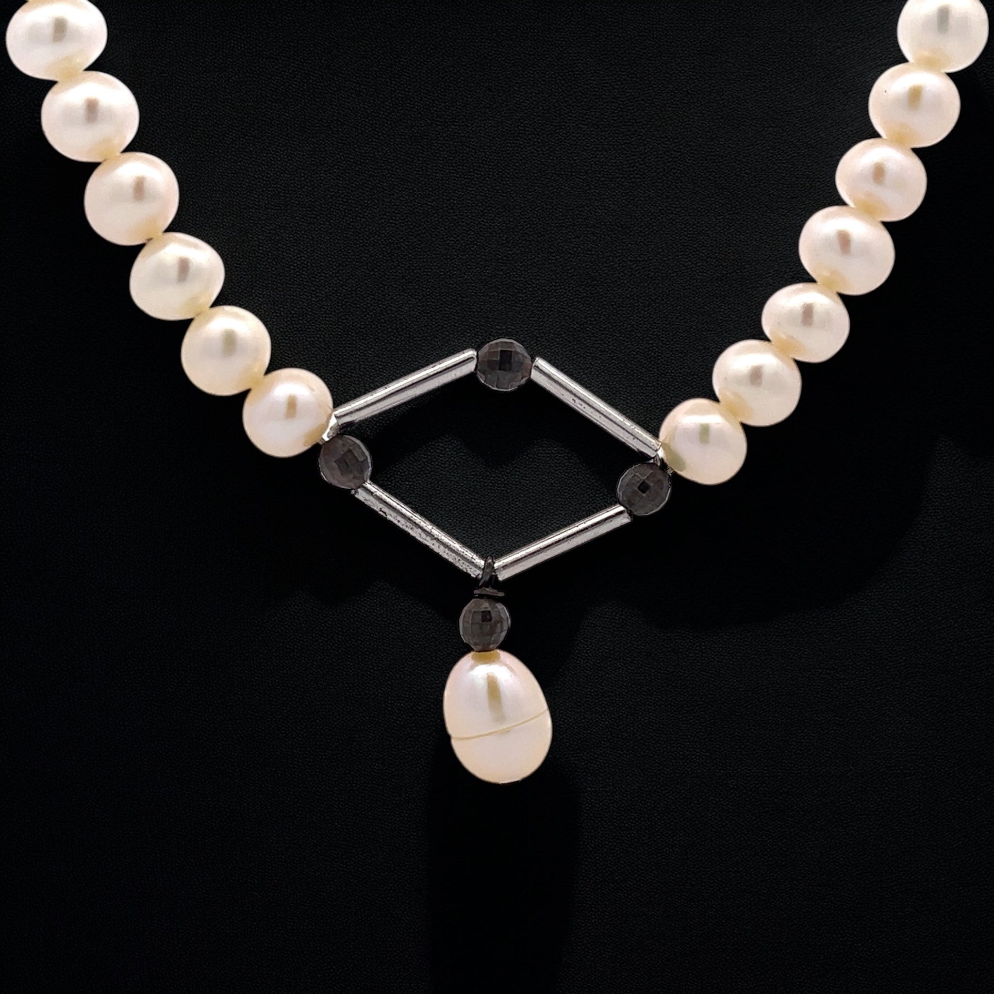 Elegant June Birthstone White Plain Pearl Necklace