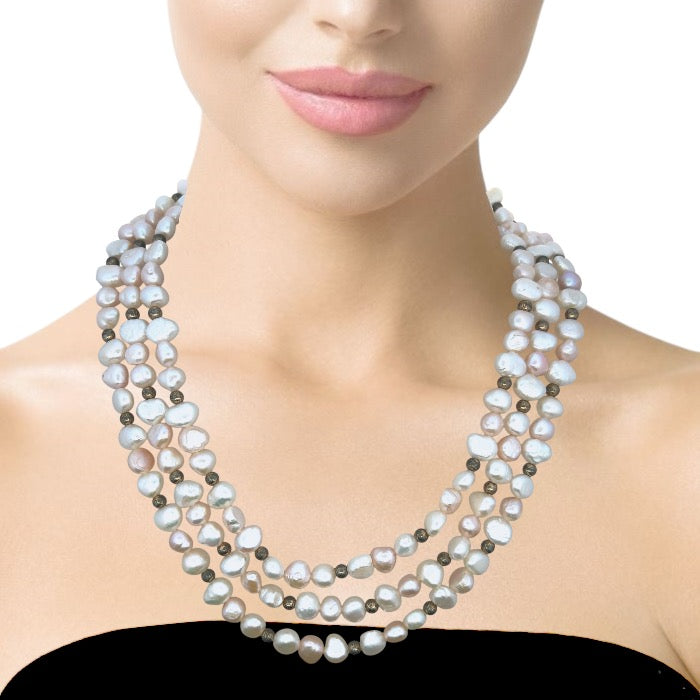 Pearl Chic Multi Layered Fancy Plain Necklace