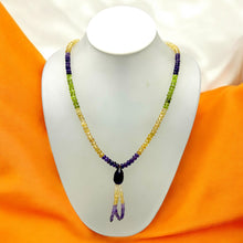 Peridot Natural, Citrine, and Amethyst Gemstone Necklace